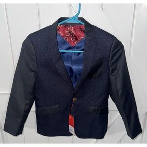 Elie Balleh Italy‎ Boys Sports Coat Suit Sz 6/7 Navy